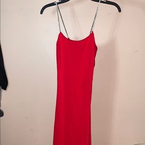 Dazzling Satin Diamond Strapped Dress ✨